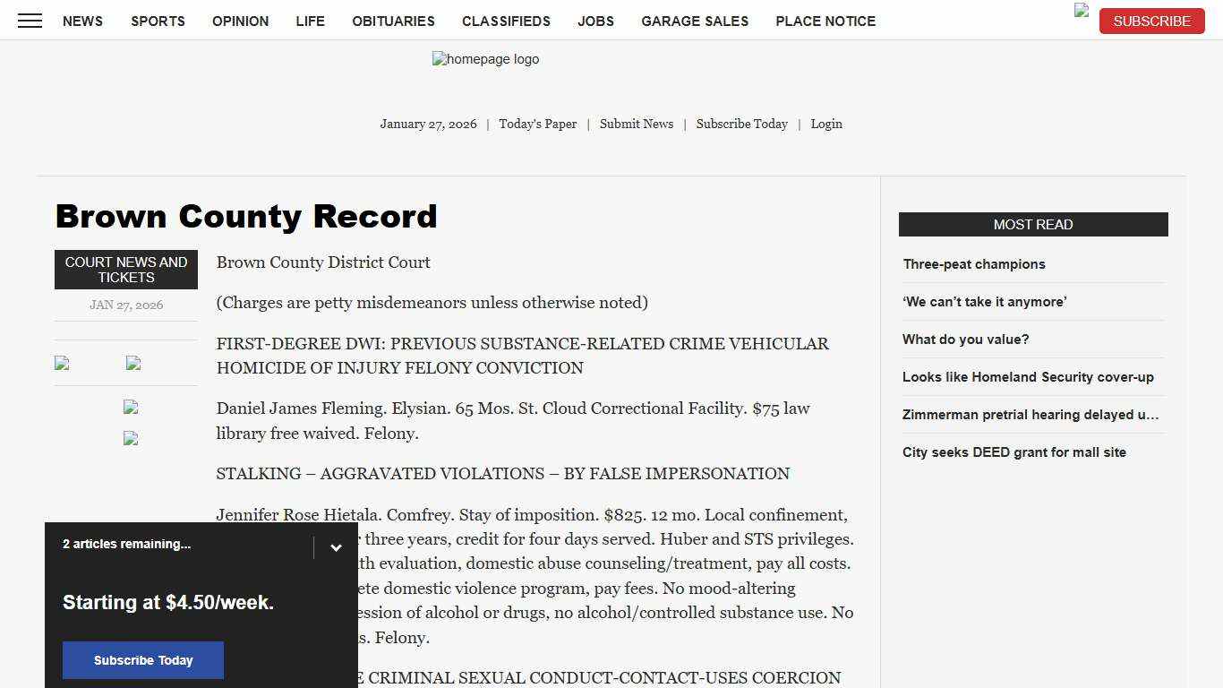 Brown County Record News, Sports, Jobs - The Journal